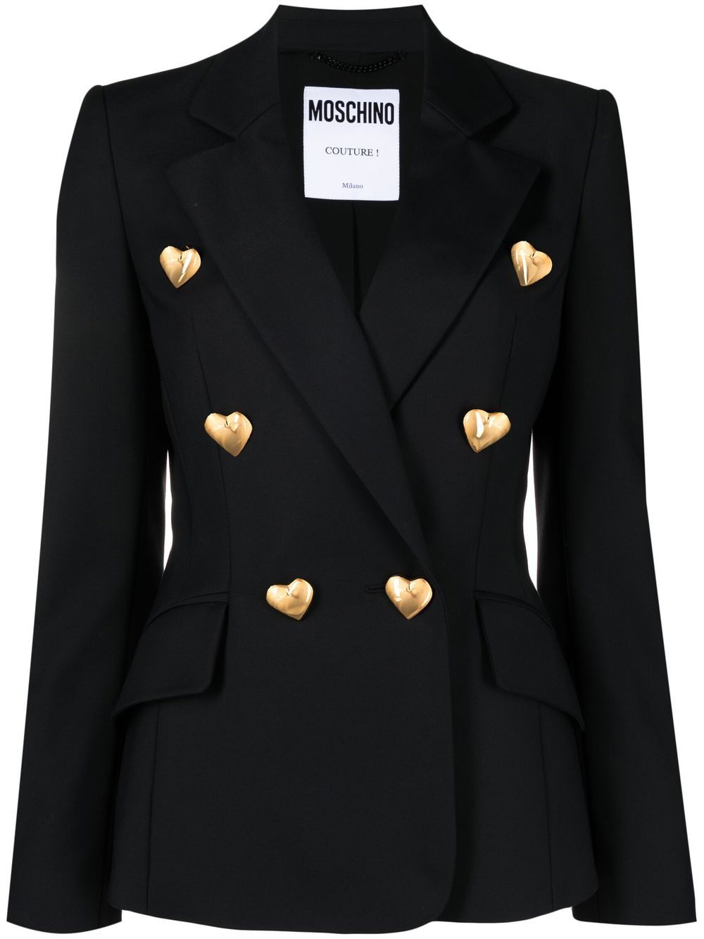 Moschino heart-button double-breasted blazer - Black von Moschino