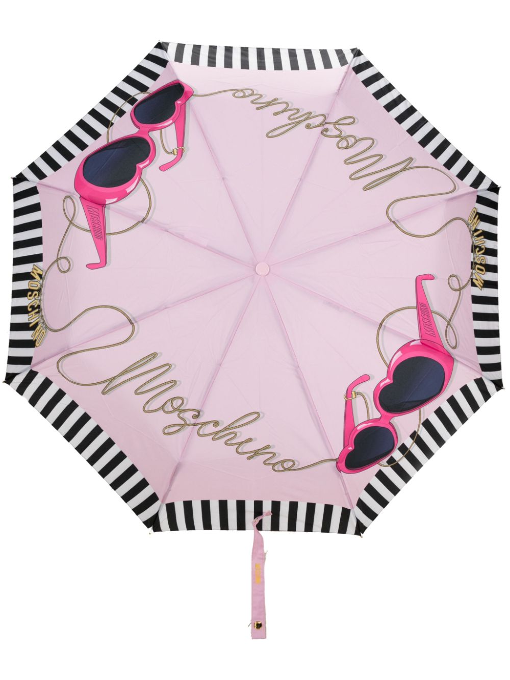 Moschino heart glasses-print compact umbrella - Pink von Moschino