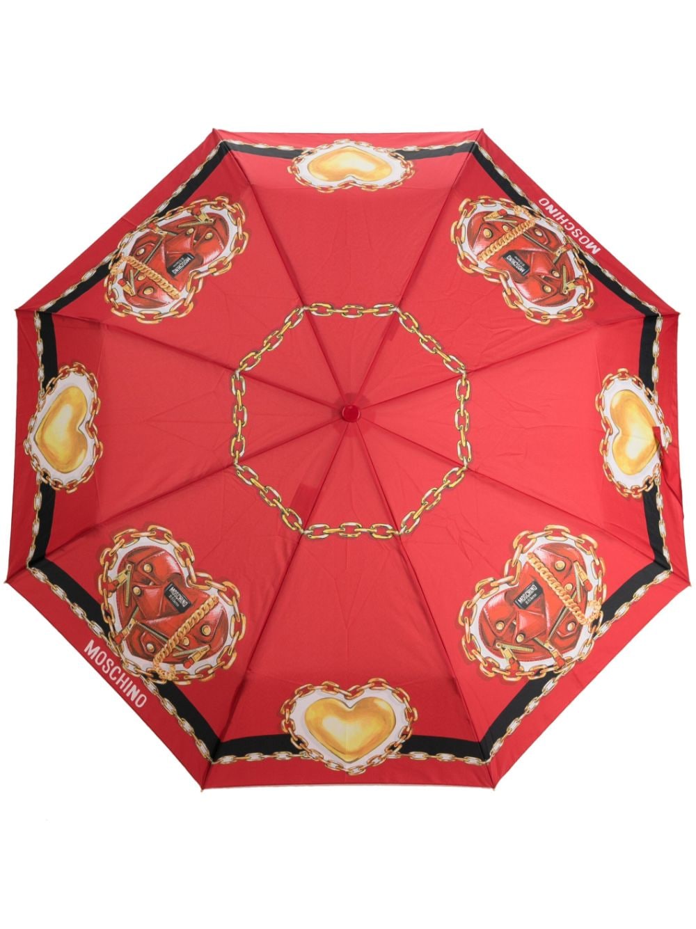 Moschino heart-print umbrella - Red von Moschino