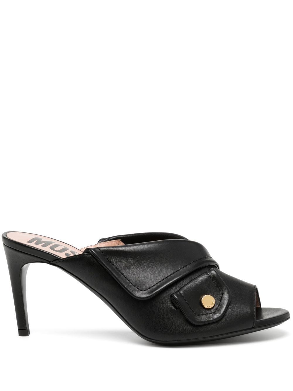 Moschino heeled leather mules - Black von Moschino