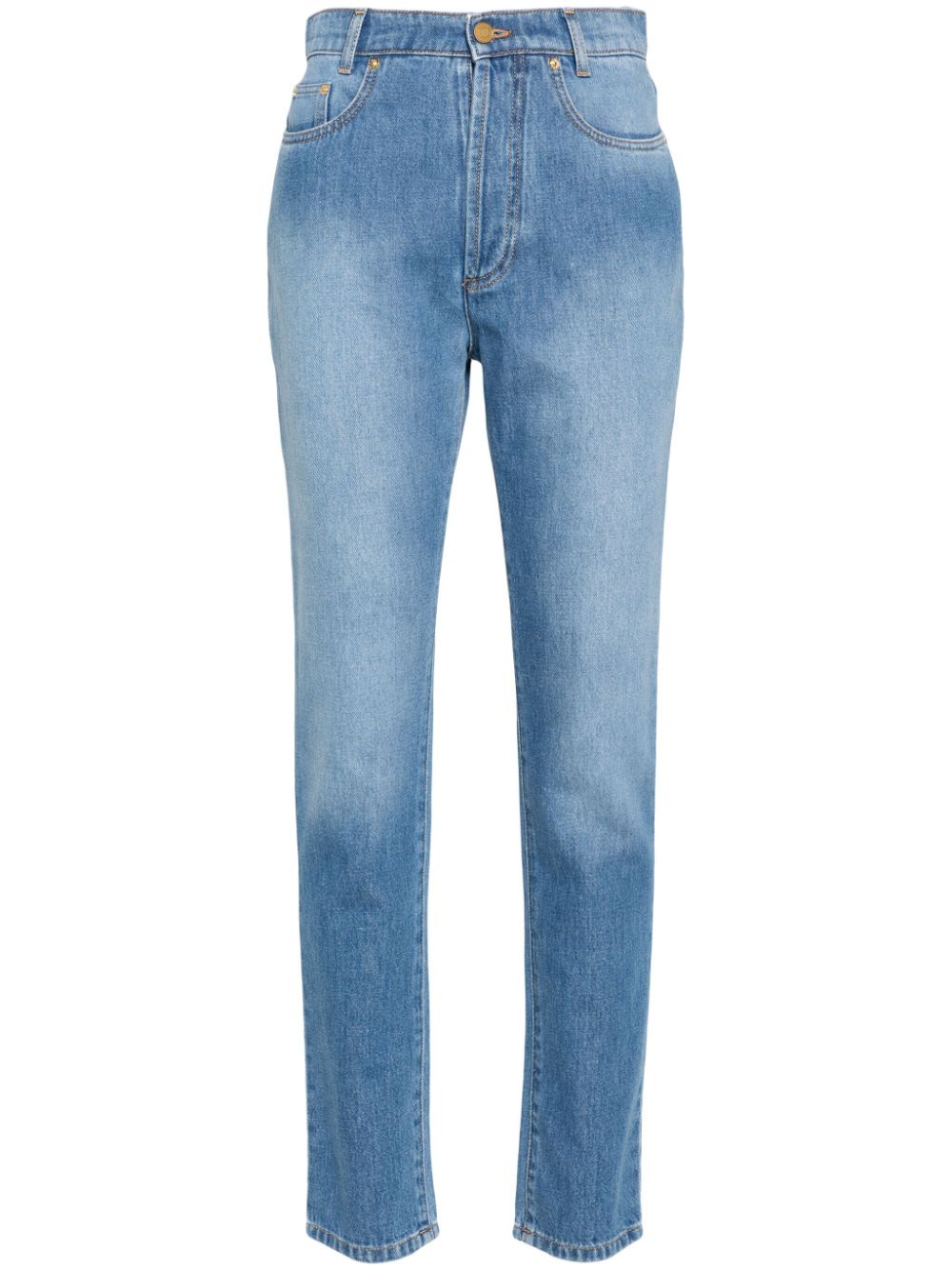 Moschino high-rise slim-leg jeans - Blue von Moschino
