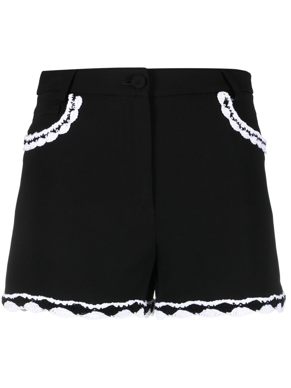 Moschino high-waisted lace-trim shorts - Black von Moschino