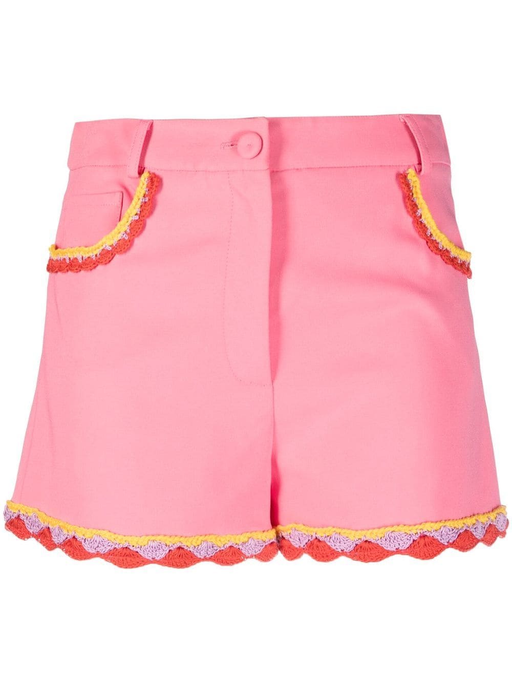 Moschino high-waisted lace-trim shorts - Pink von Moschino