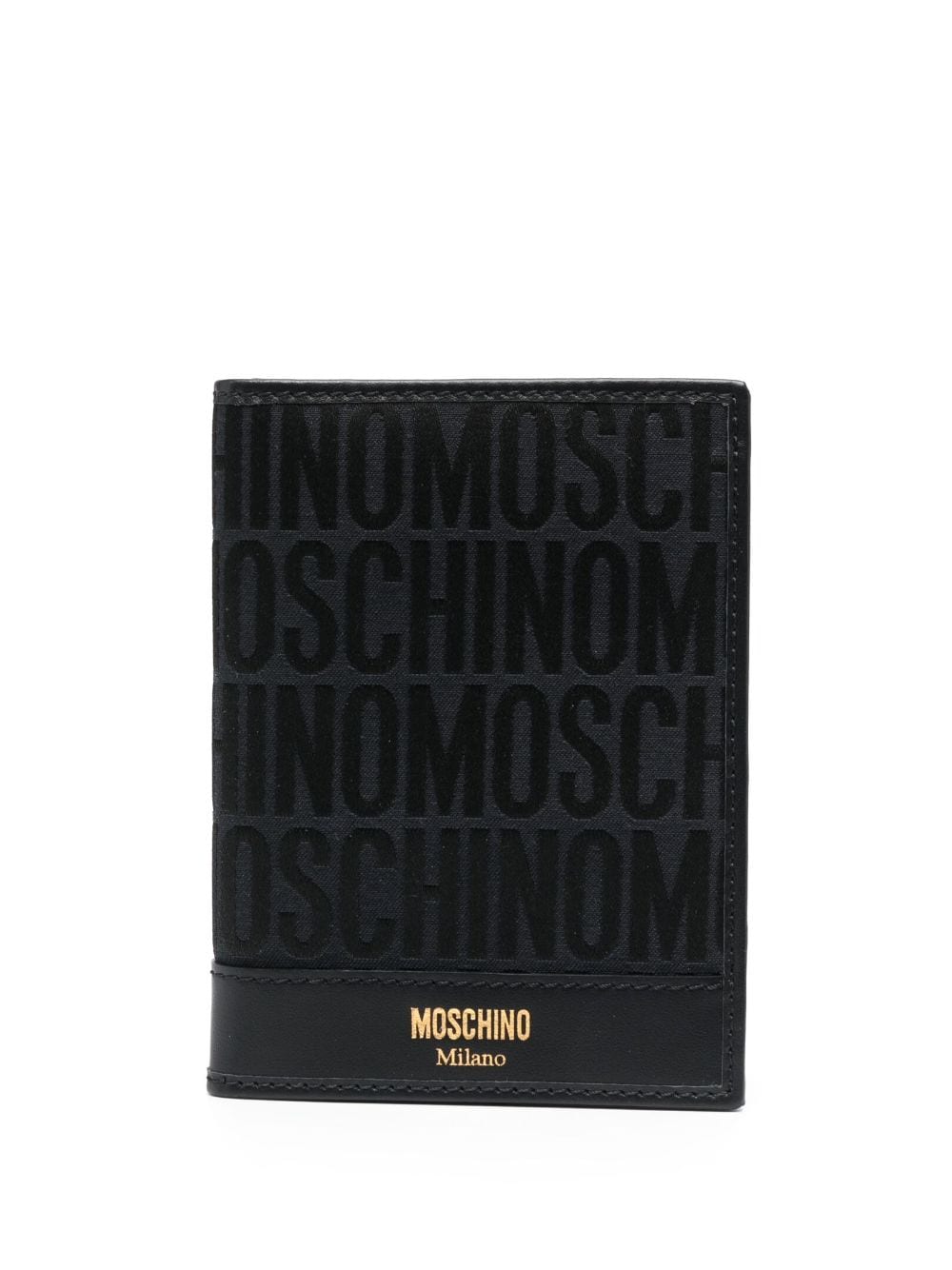 Moschino jacquard logo bi-fold wallet - Black von Moschino