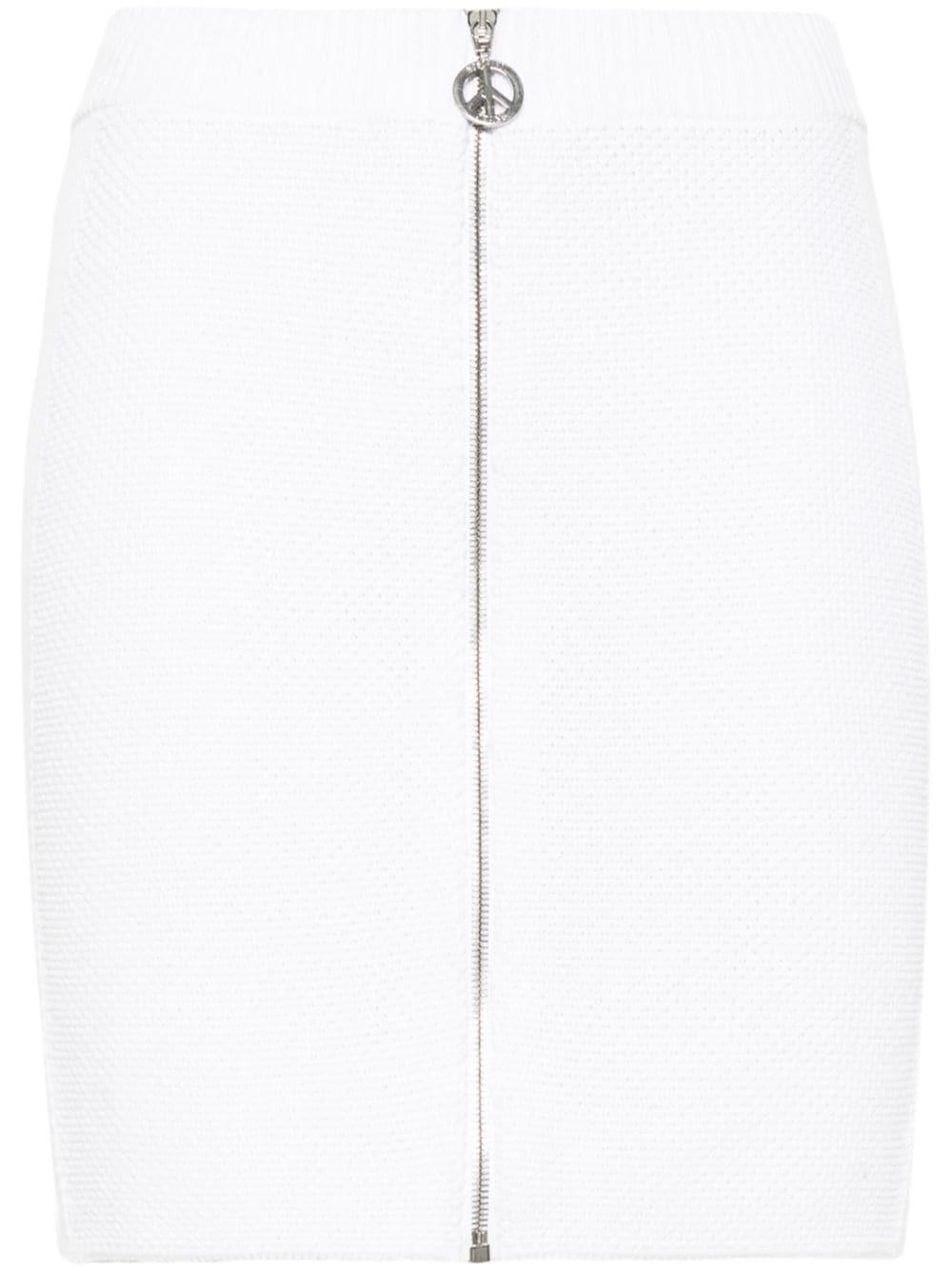 MOSCHINO JEANS knitted zipped miniskirt - White von MOSCHINO JEANS