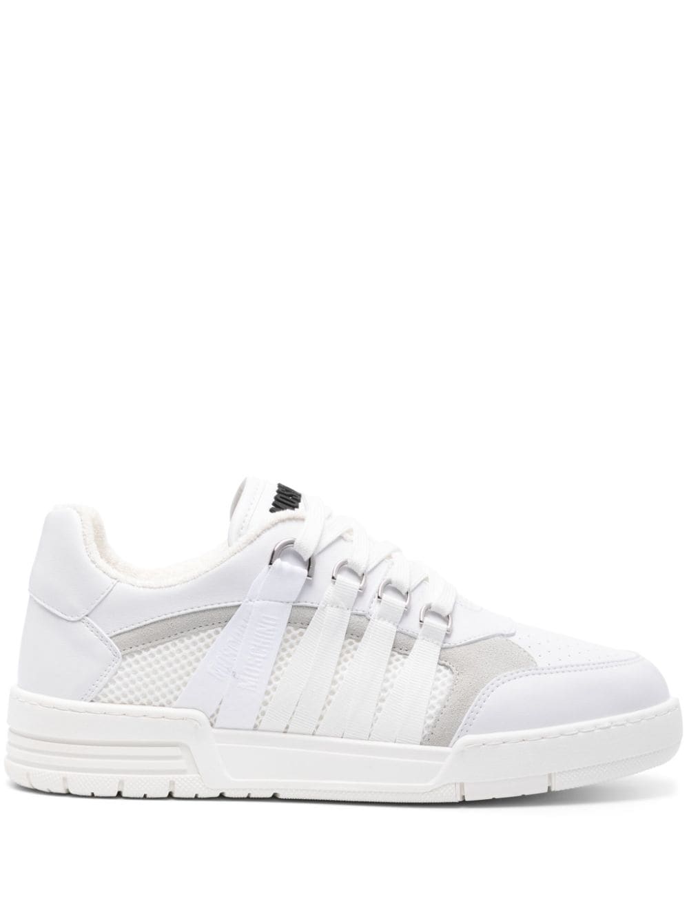 Moschino lace-detailed panelled trainers - White von Moschino