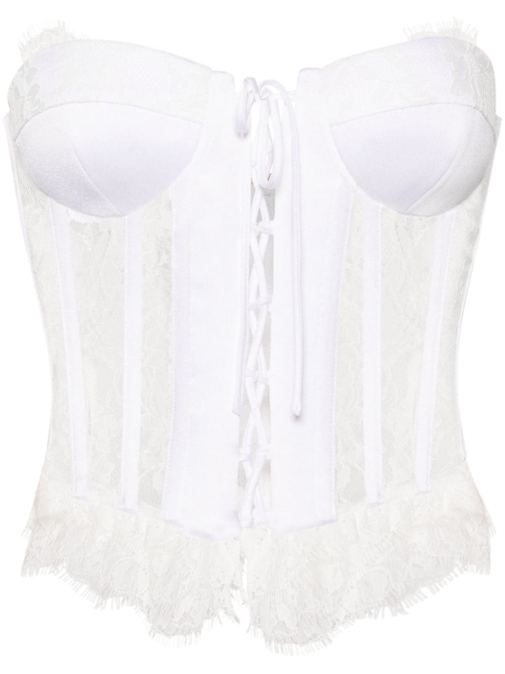 Moschino lace-panelling bustier top - White von Moschino