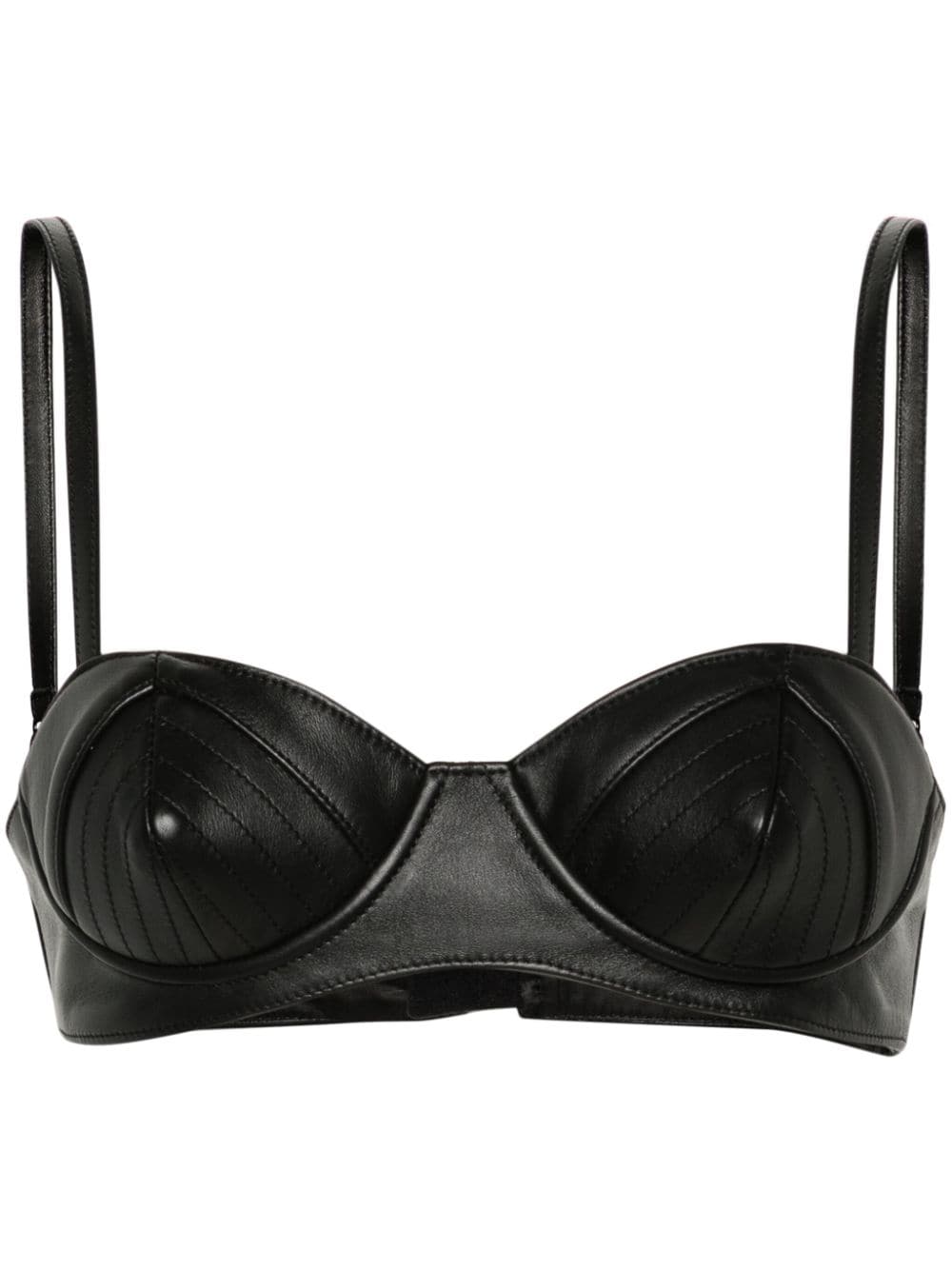 Moschino leather underwire bra top - Black von Moschino