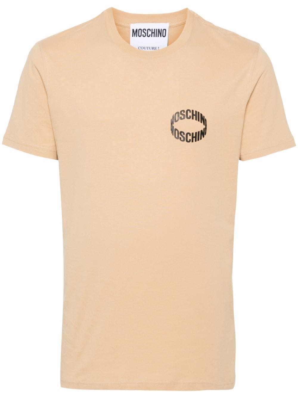 Moschino logo-appliqqué cotton T-shirt - Neutrals von Moschino