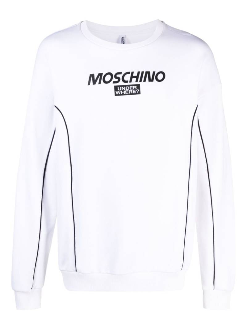 Moschino logo-appliqué contrasting-trim sweatshirt - White von Moschino