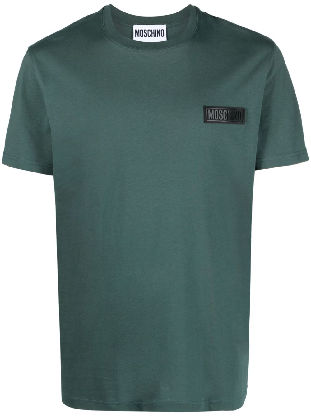 Moschino logo-appliqué cotton T-shirt - Green von Moschino