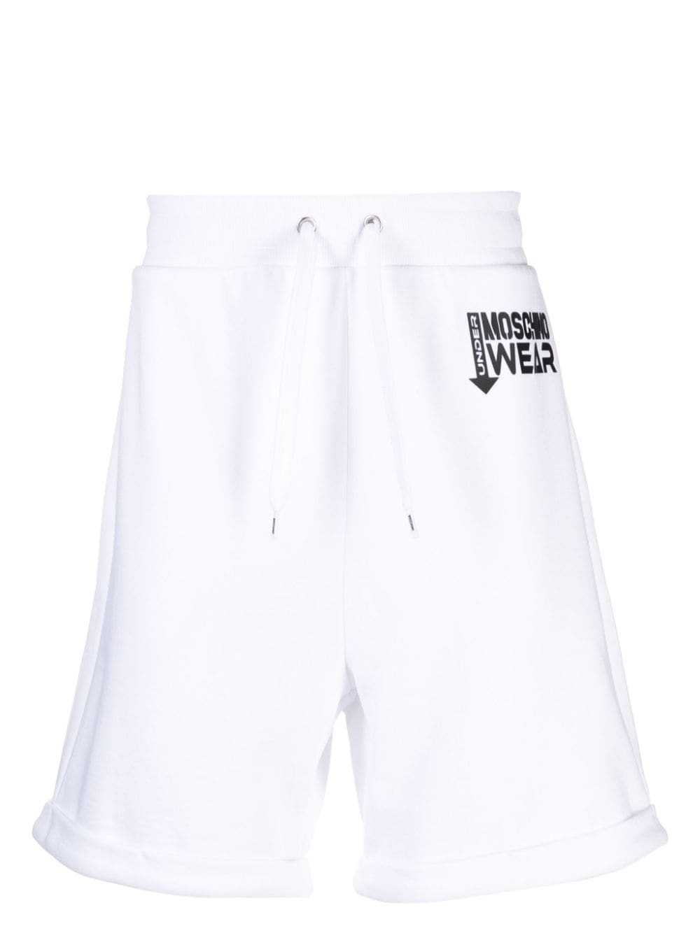 Moschino logo-appliqué drawstring-waist cotton shorts - White von Moschino