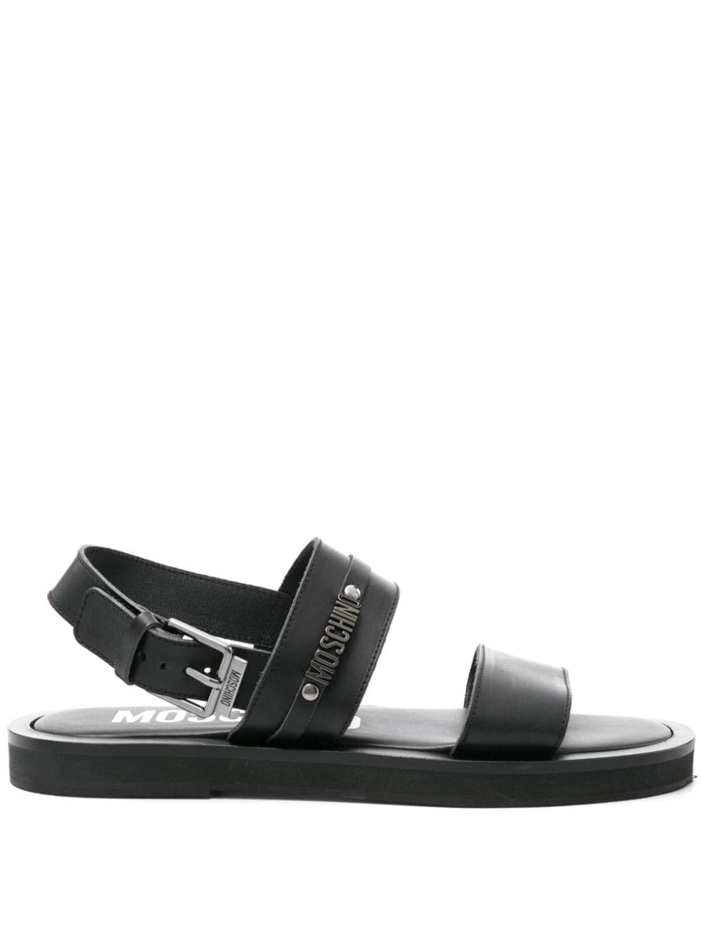 Moschino logo-appliqué sandals - Black von Moschino