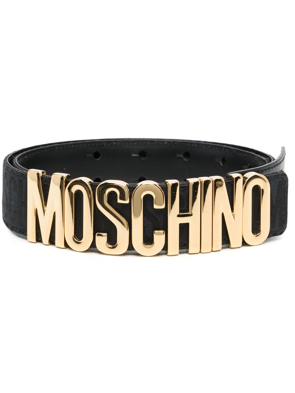 Moschino logo-buckle leather belt - Black von Moschino