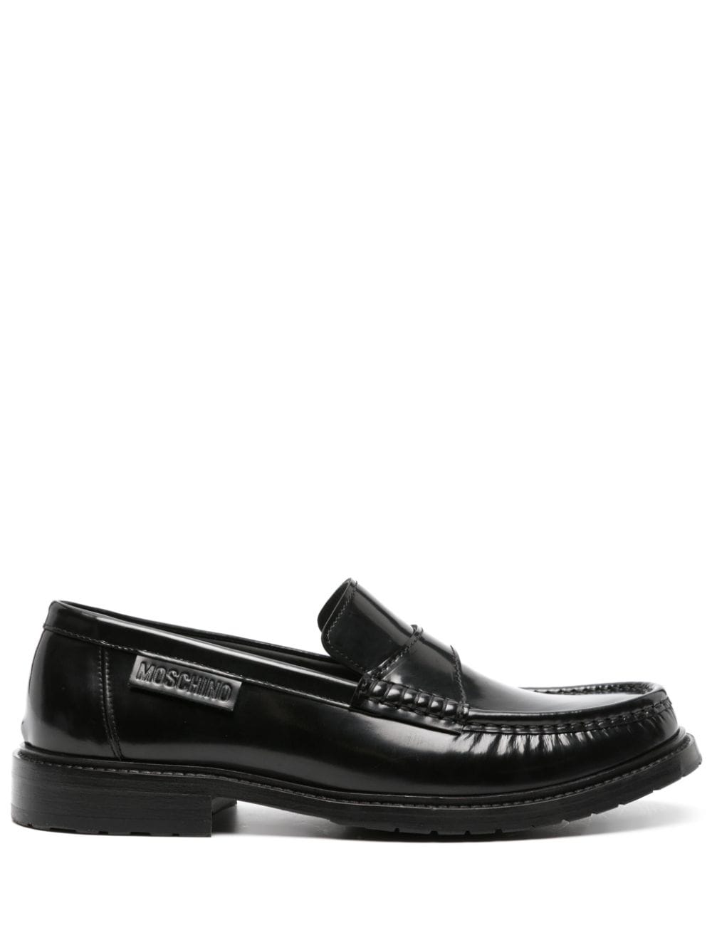 Moschino logo-debossed leather loafers - Black von Moschino