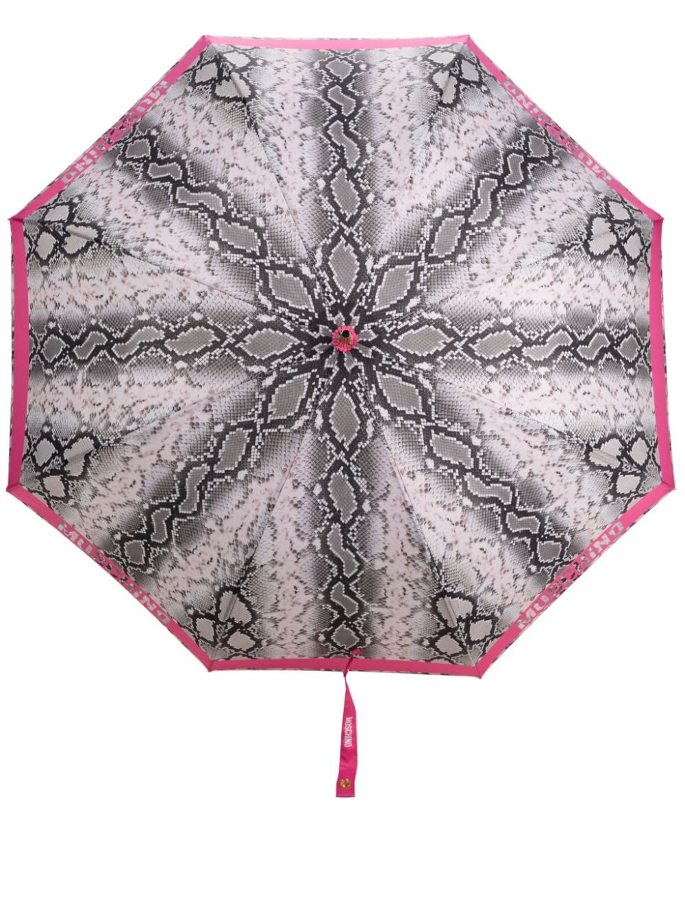 Moschino logo-edge snakeskin-print umbrella - Pink von Moschino