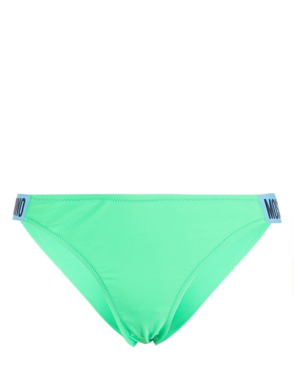 Moschino logo-embossed bikini bottoms - Green von Moschino