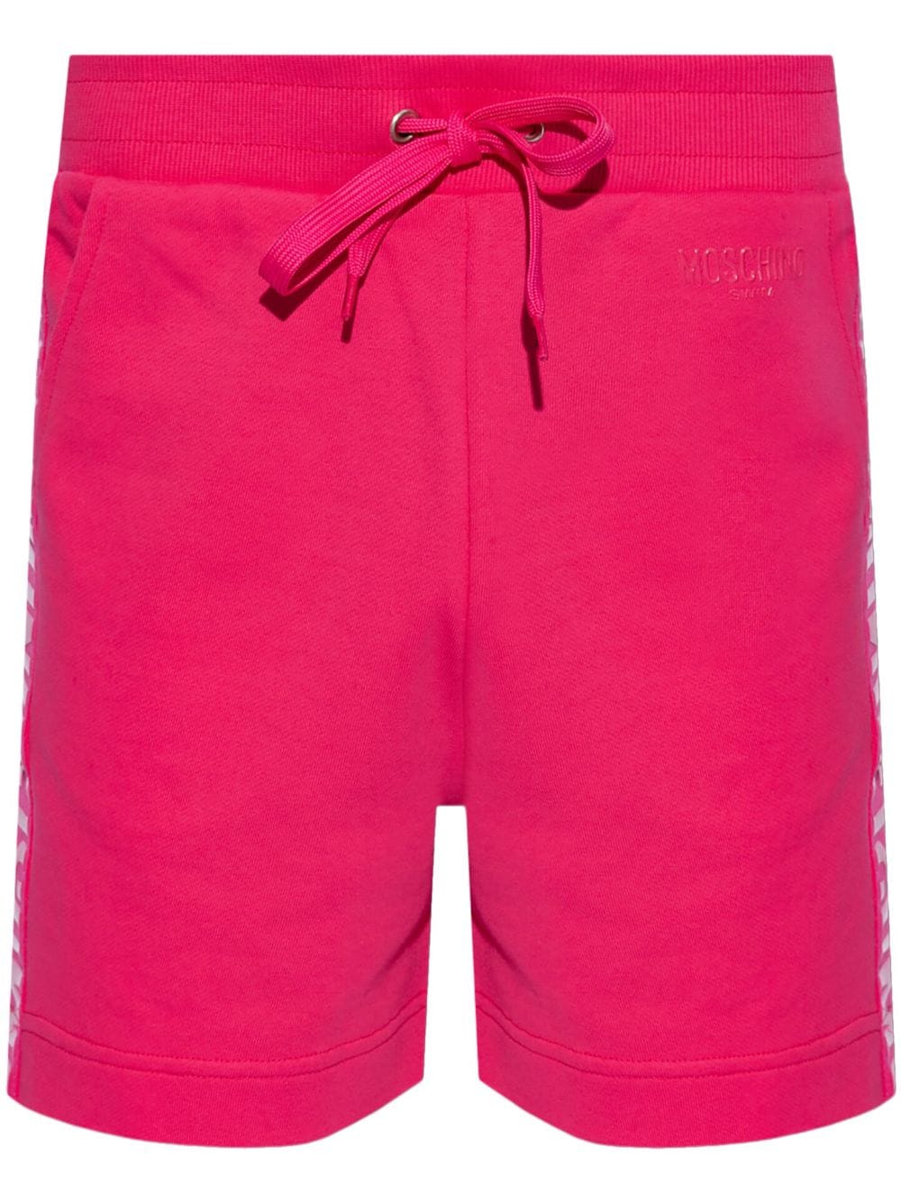 Moschino logo-embossed cotton beach shorts - Pink von Moschino