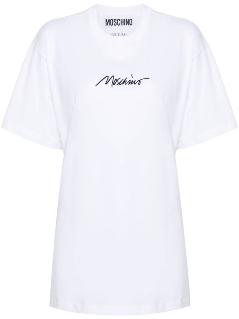 Moschino logo-embroidered cotton T-shirt - White von Moschino