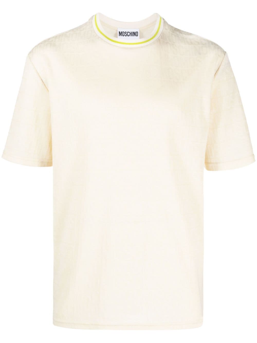 Moschino logo-embroidered crew-neck T-shirt - Neutrals von Moschino