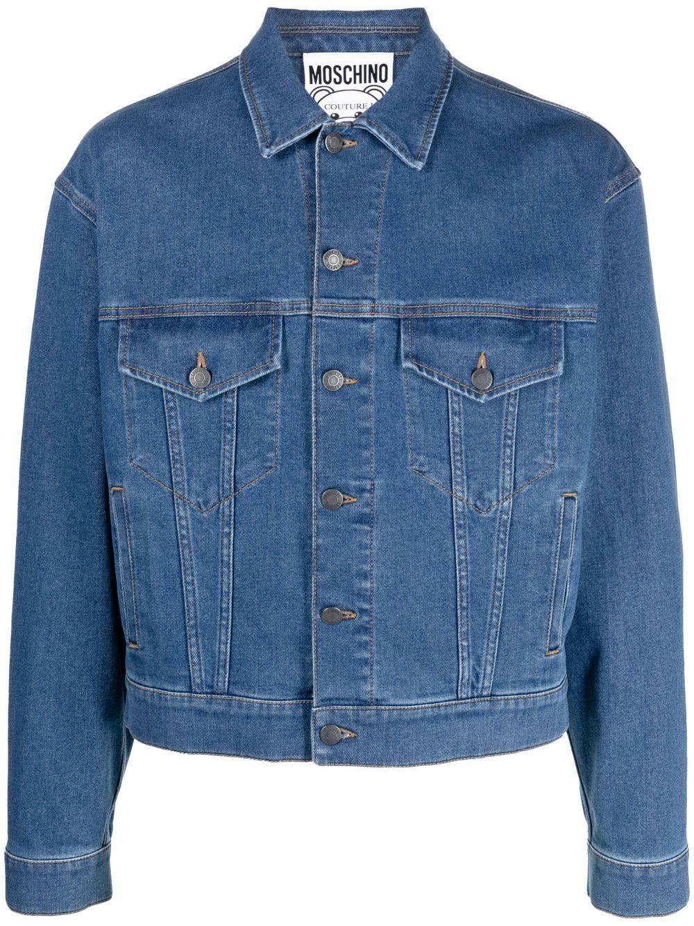 Moschino logo-embroidered denim jacket - Blue von Moschino