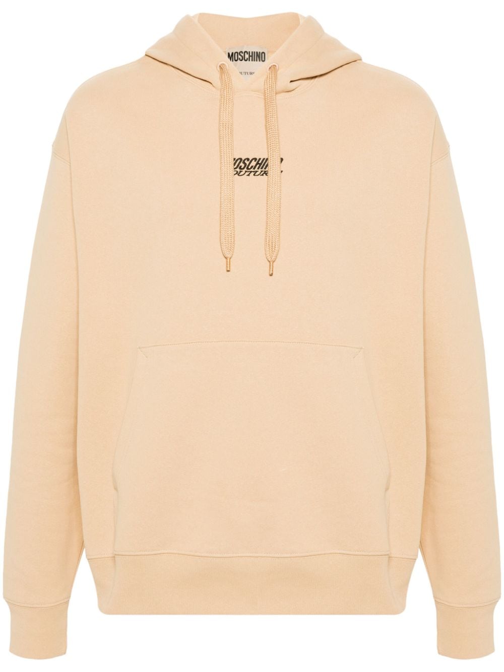 Moschino logo-embroidered hoodie - Neutrals von Moschino