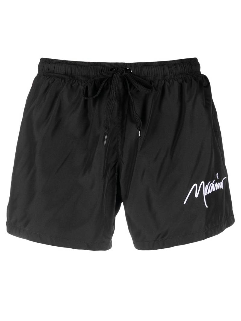 Moschino logo-embroidered swim shorts - Black von Moschino