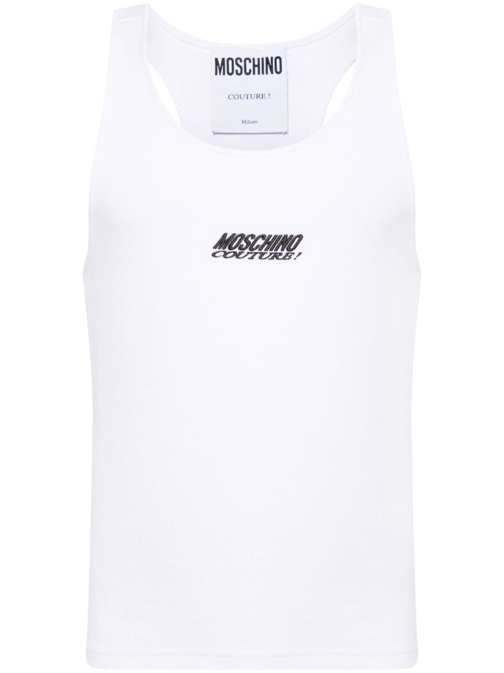 Moschino logo-embroidered tank top - White von Moschino