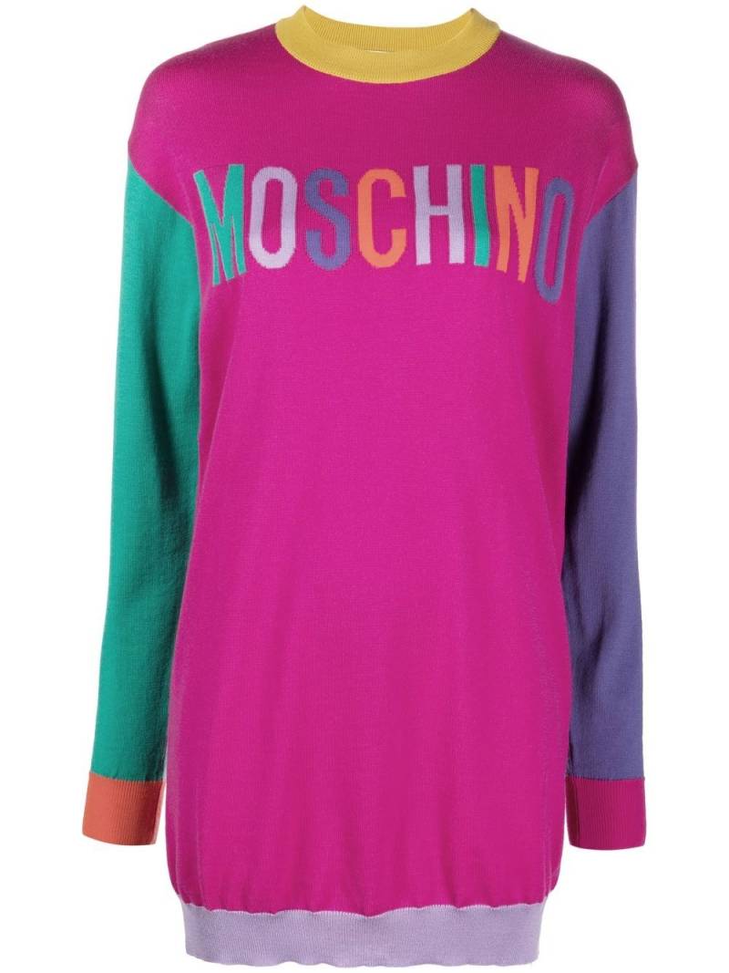 Moschino logo-intarsia jumper dress - Pink von Moschino