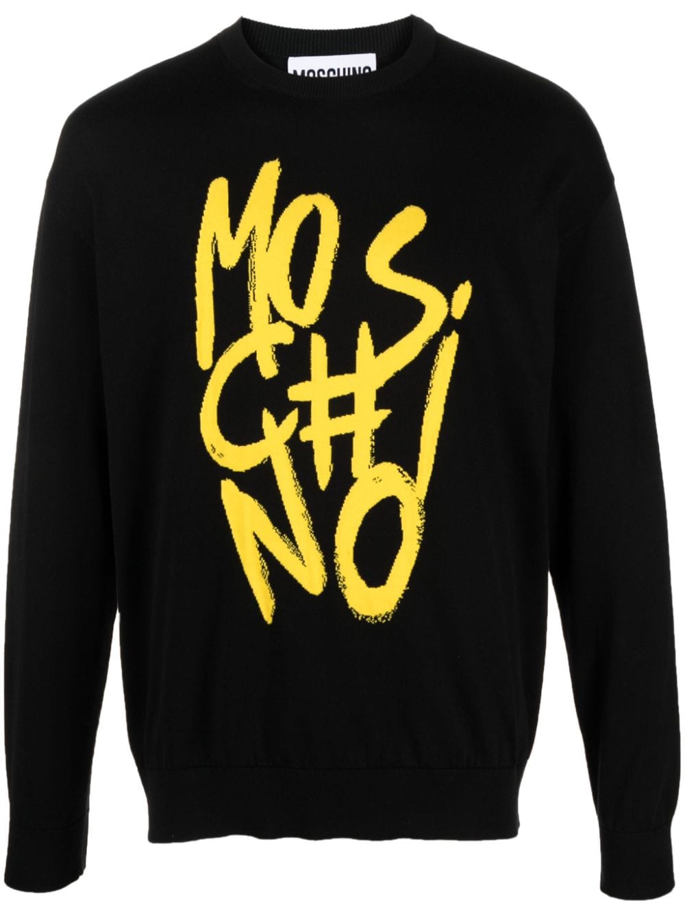 Moschino logo intarsia-knit jumper - Black von Moschino