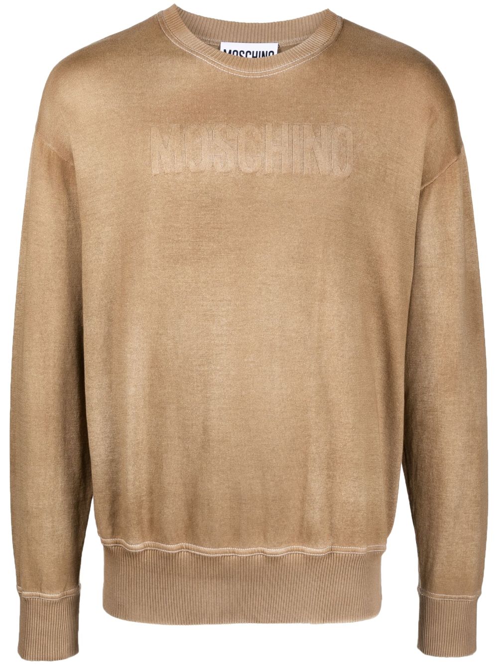 Moschino logo-intarsia knitted sweater - Brown von Moschino