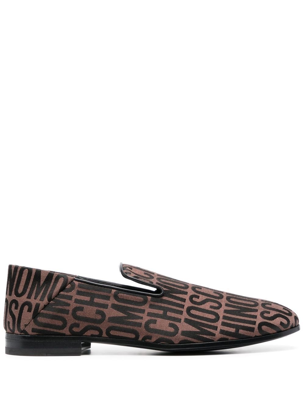 Moschino logo-jacquard 20mm loafers - Brown von Moschino