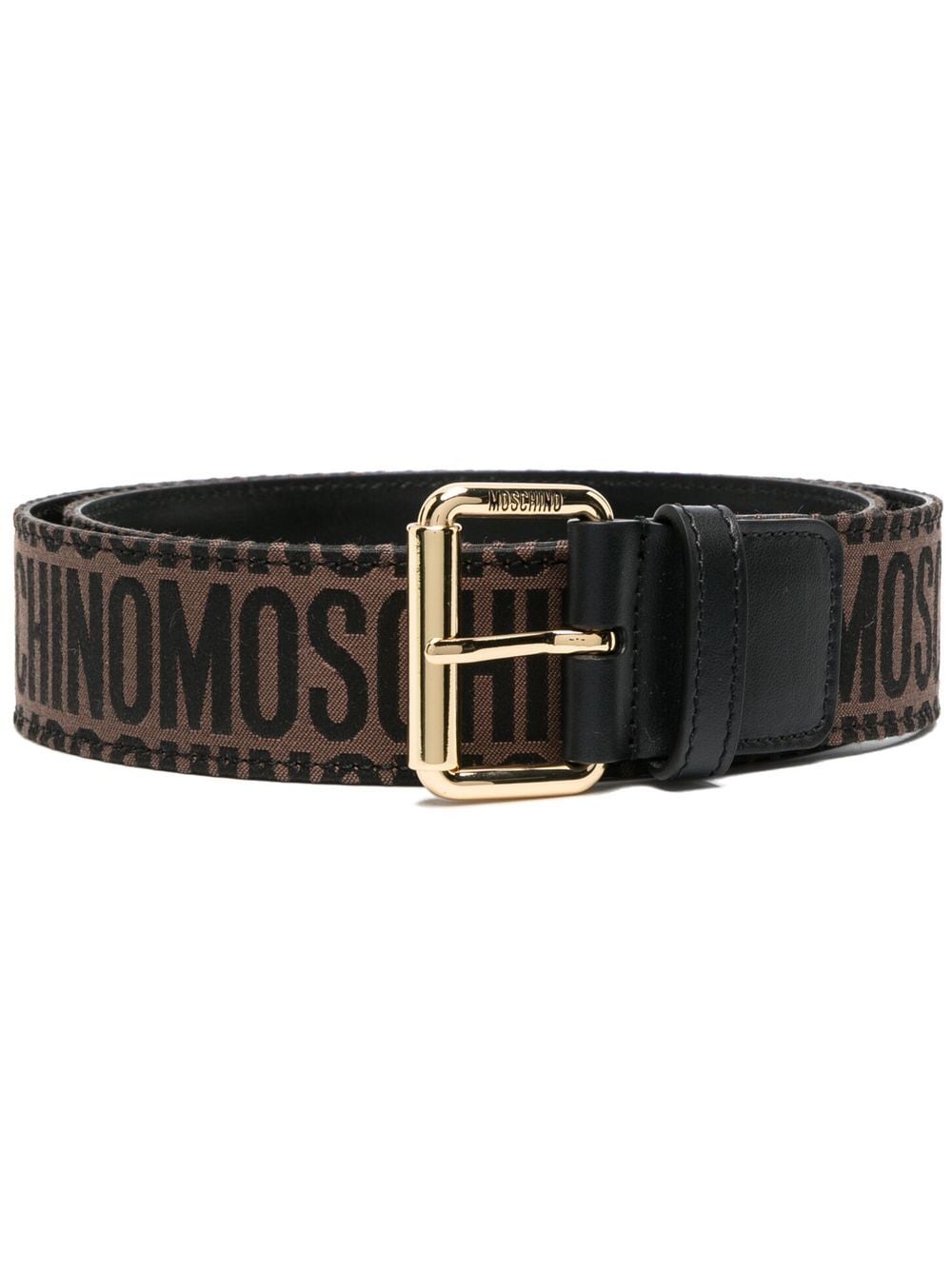 Moschino logo-jacquard buckle belt - Brown von Moschino
