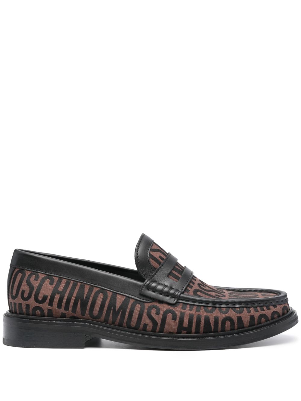 Moschino logo-jacquard canvas loafers - Brown von Moschino