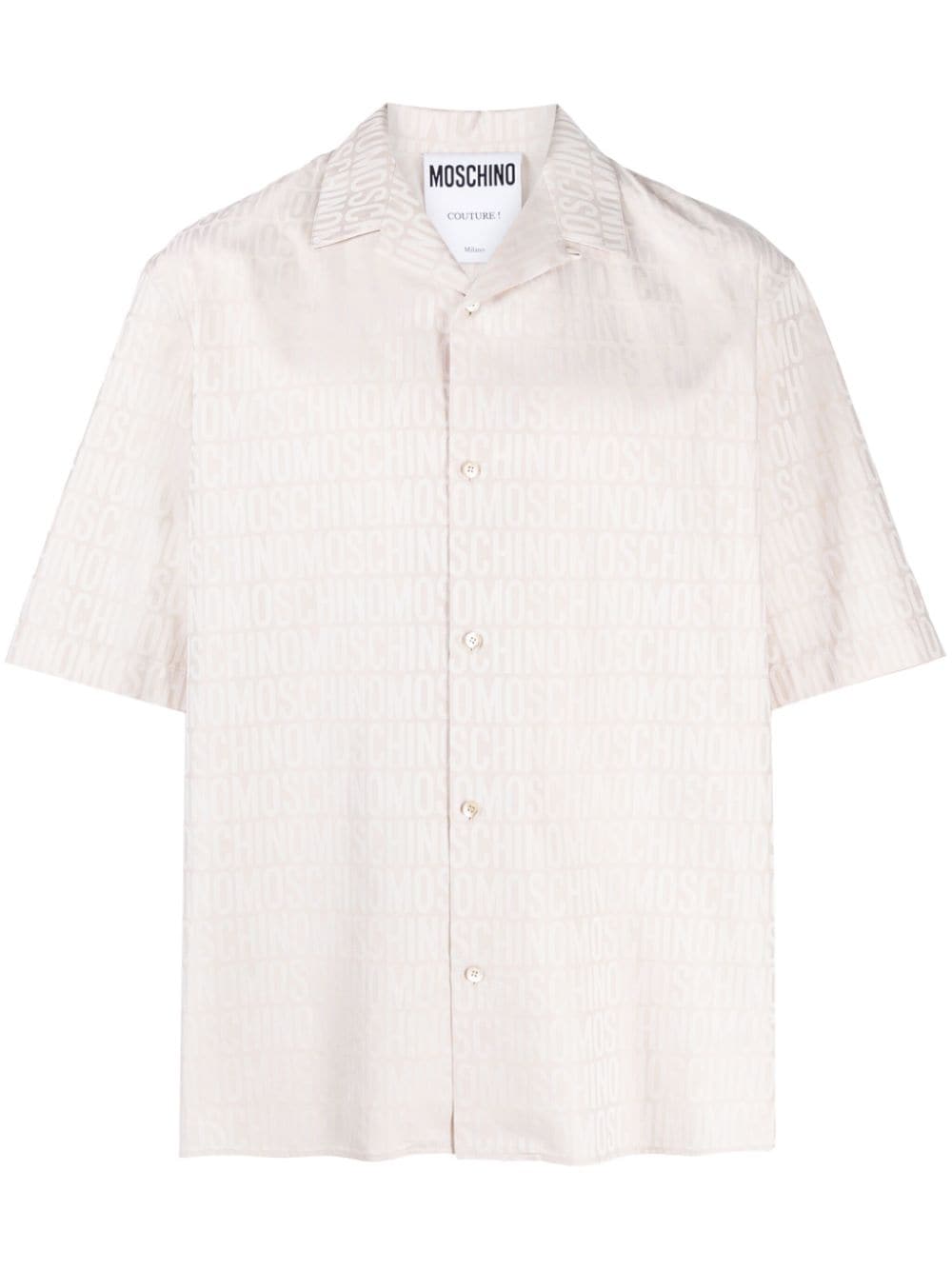 Moschino logo-jacquard cotton shirt - Neutrals von Moschino