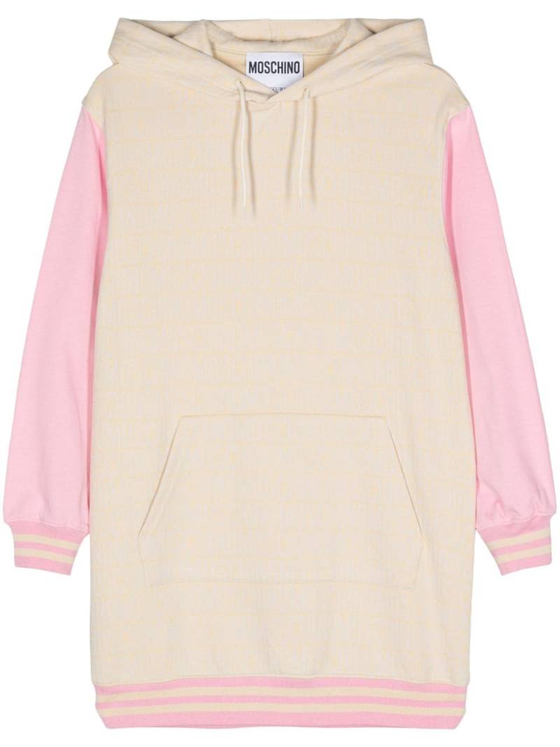 Moschino logo-jacquard hoodie - Neutrals von Moschino