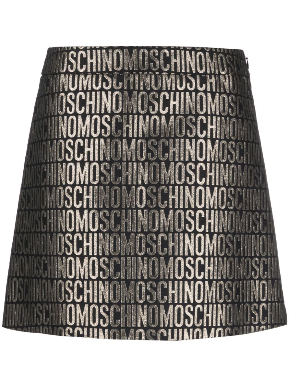 Moschino logo-jacquard metallic high-waist skirt - Black von Moschino