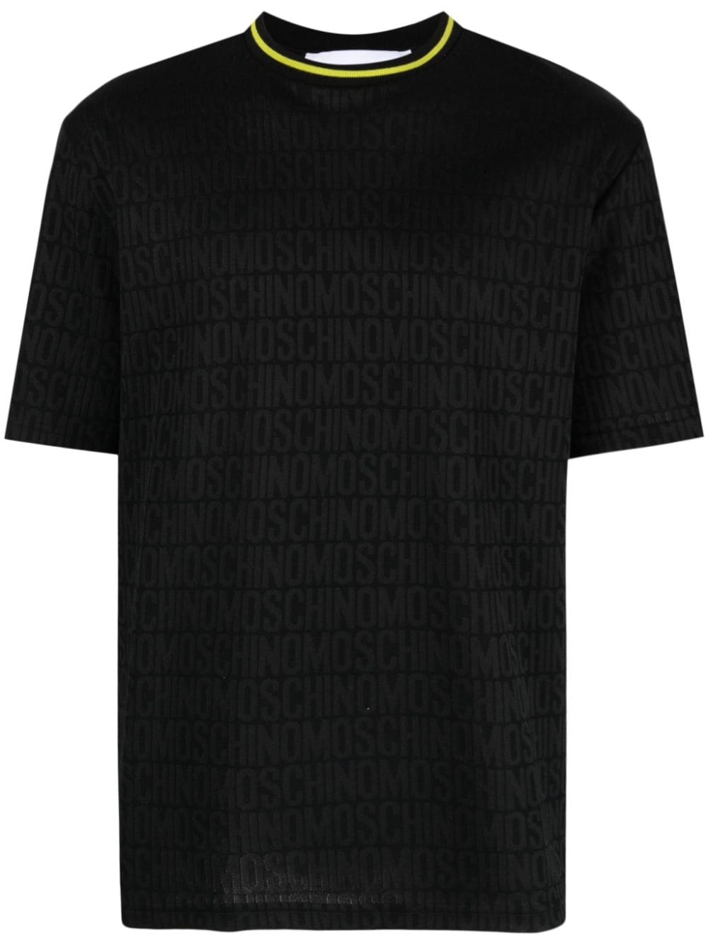 Moschino logo-jacquard piqué T-shirt - Black von Moschino