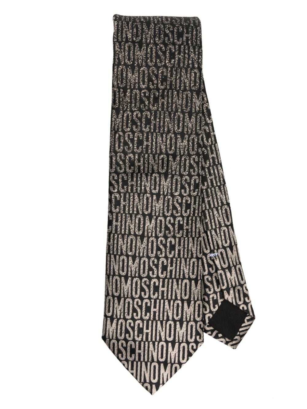 Moschino logo-jacquard silk tie - Black von Moschino