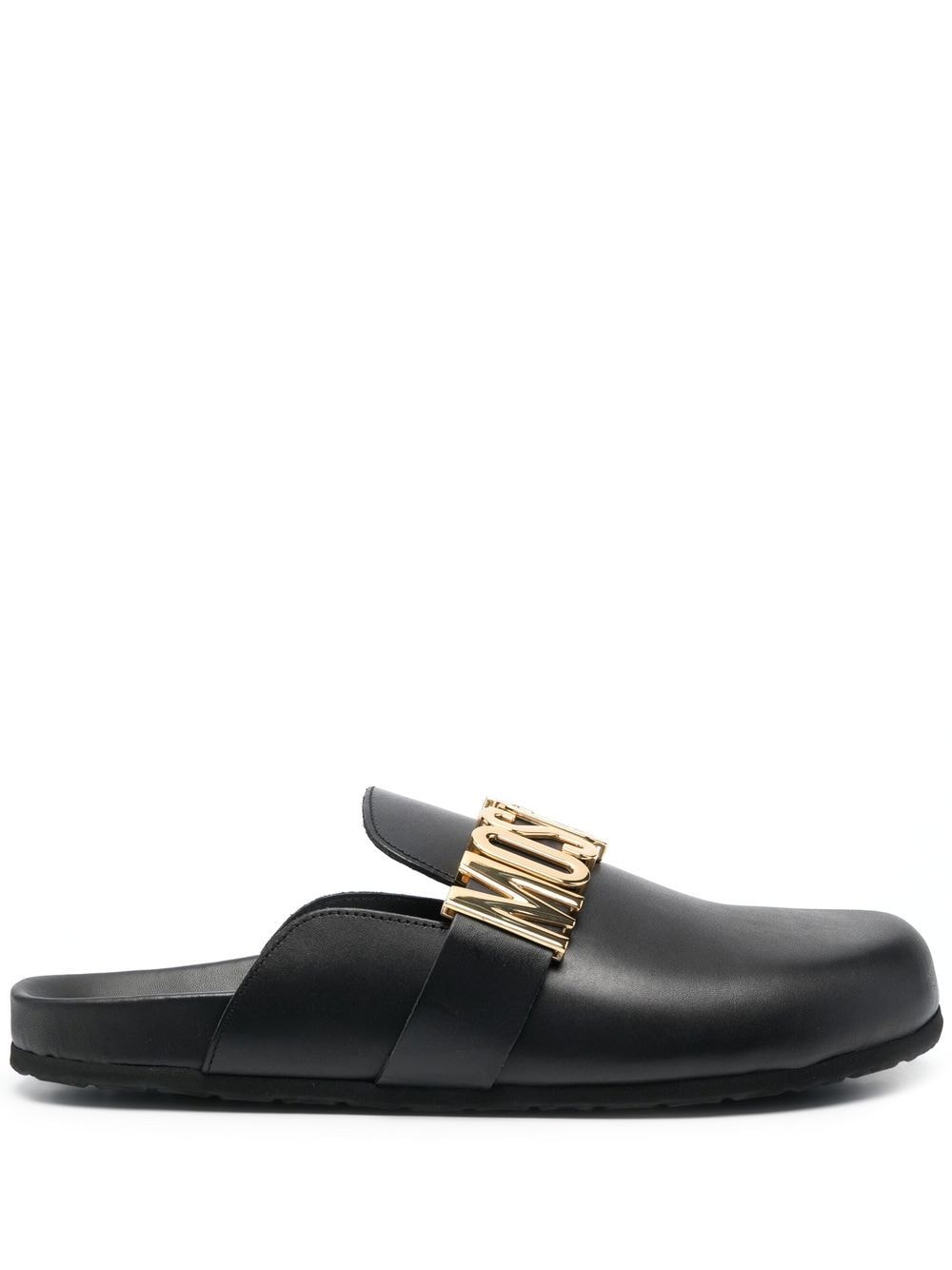 Moschino logo-lettered closed-toe sandals - Black von Moschino