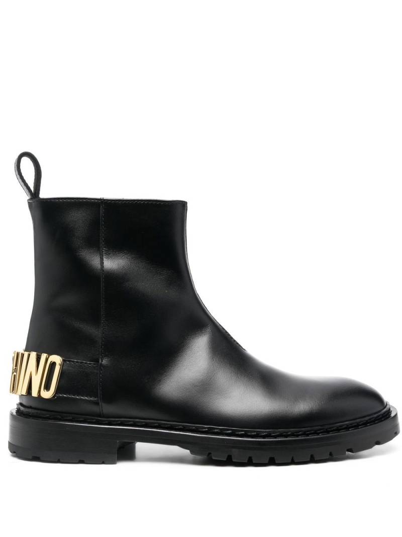 Moschino logo-lettering boots - Black von Moschino