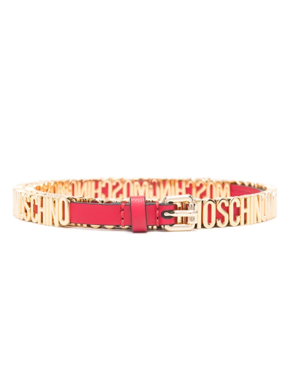 Moschino logo-lettering leather belt - Red von Moschino