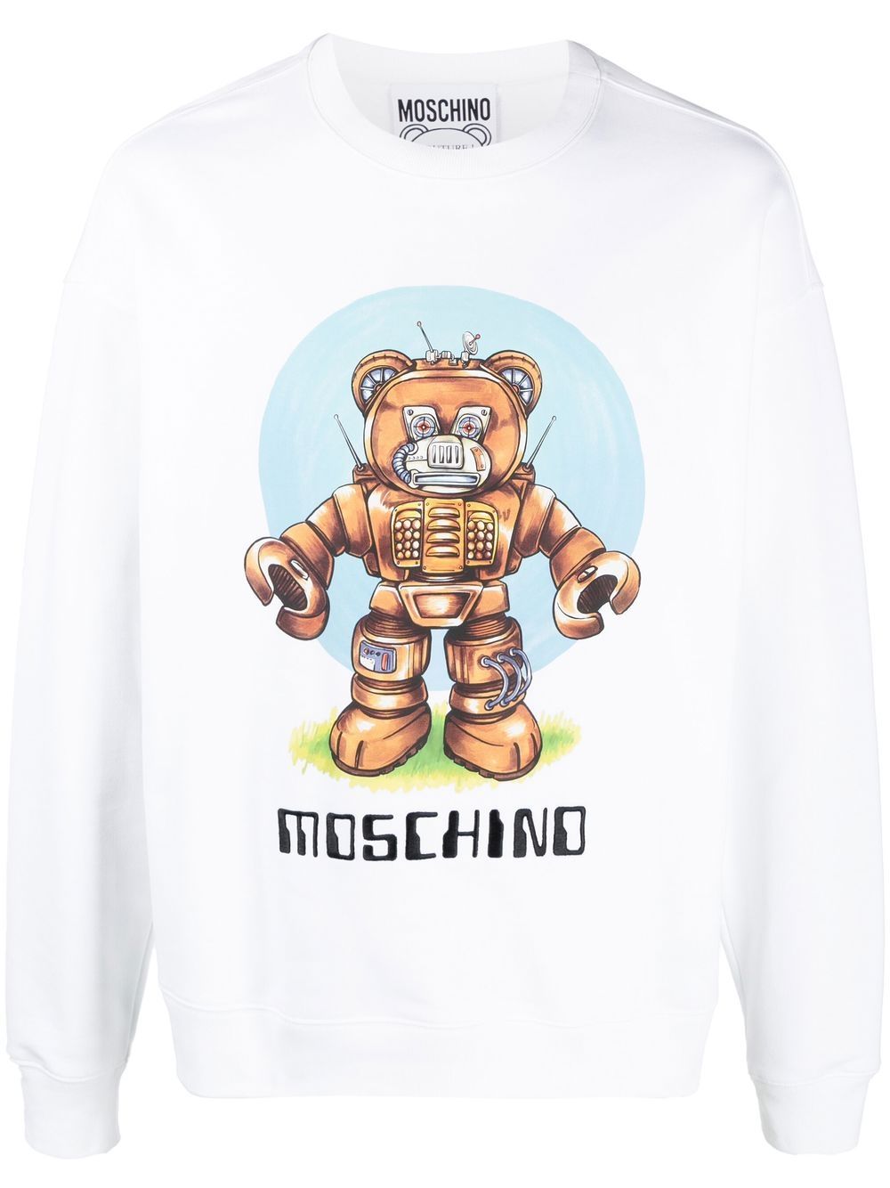 Moschino logo organic cotton sweatshirt - White von Moschino