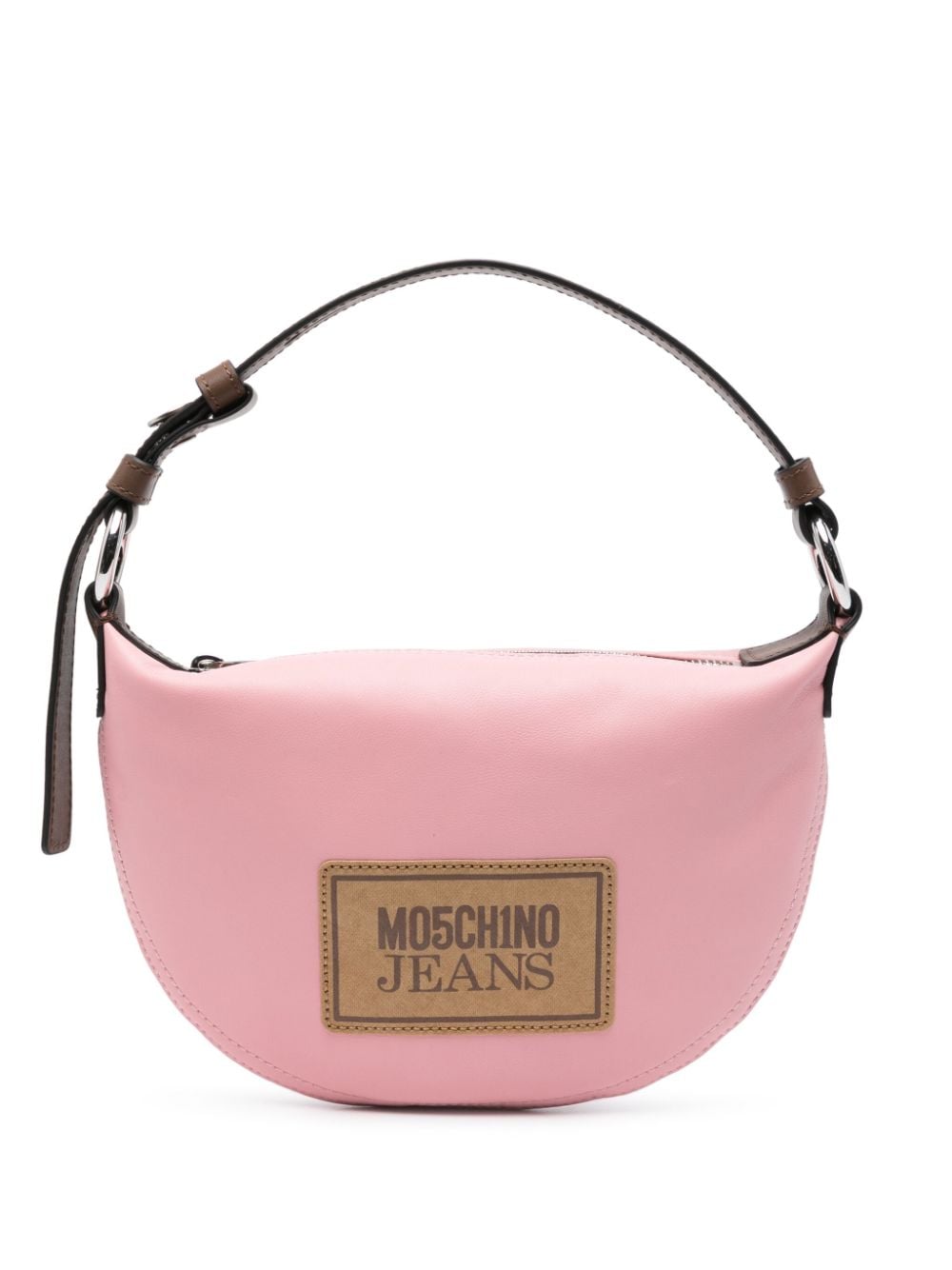 MOSCHINO JEANS logo-patch leather shoulder bag - Pink von MOSCHINO JEANS