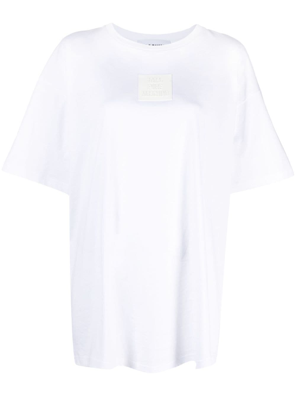 Moschino logo-patch organic cotton T-shirt - White von Moschino