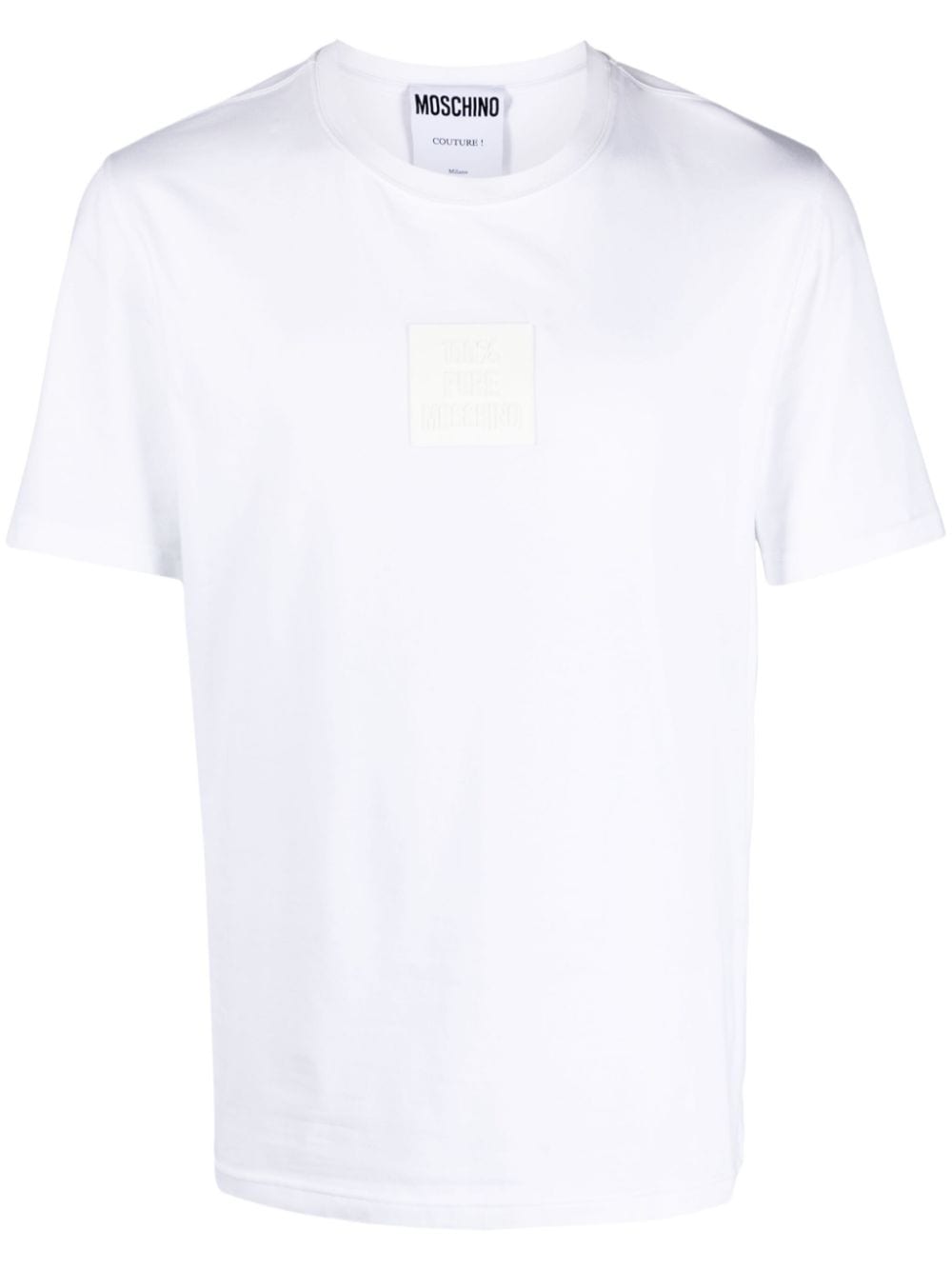 Moschino logo-patch stretch-cotton T-shirt - White von Moschino