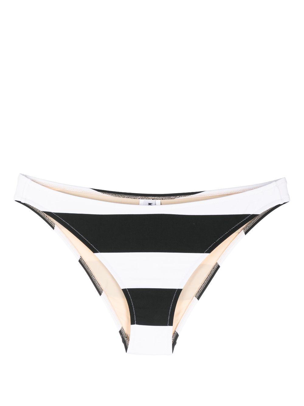 Moschino logo-patch striped bikini bottoms - Black von Moschino