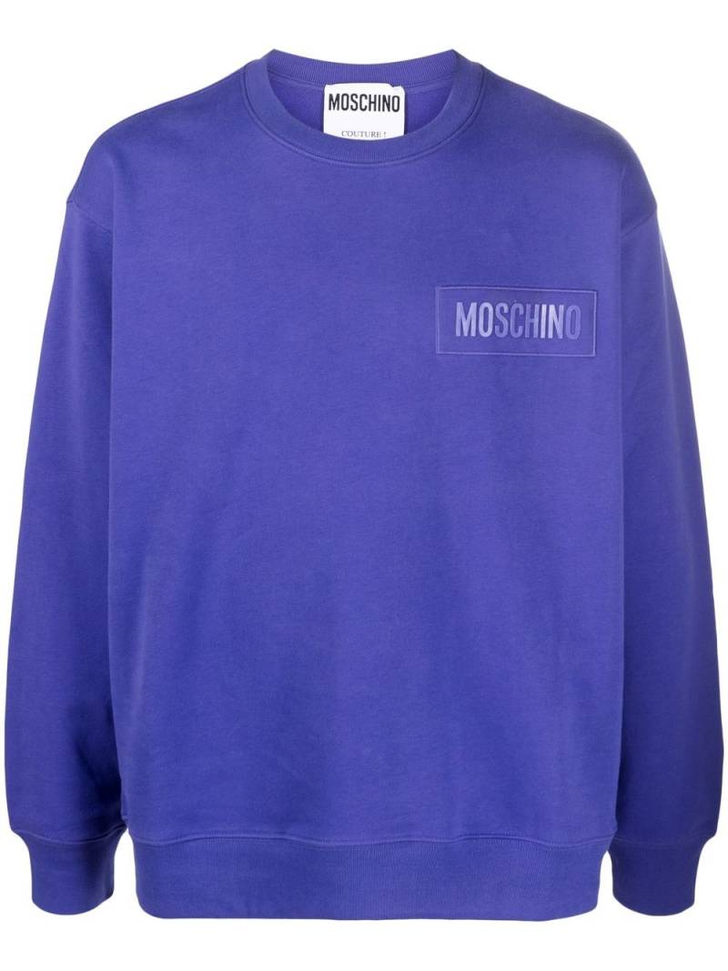 Moschino logo-patch sweatshirt - Blue von Moschino