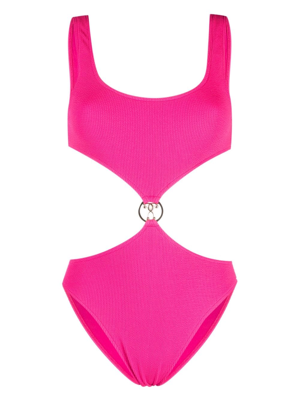 Moschino logo plaque cut-out swimsuit - Pink von Moschino