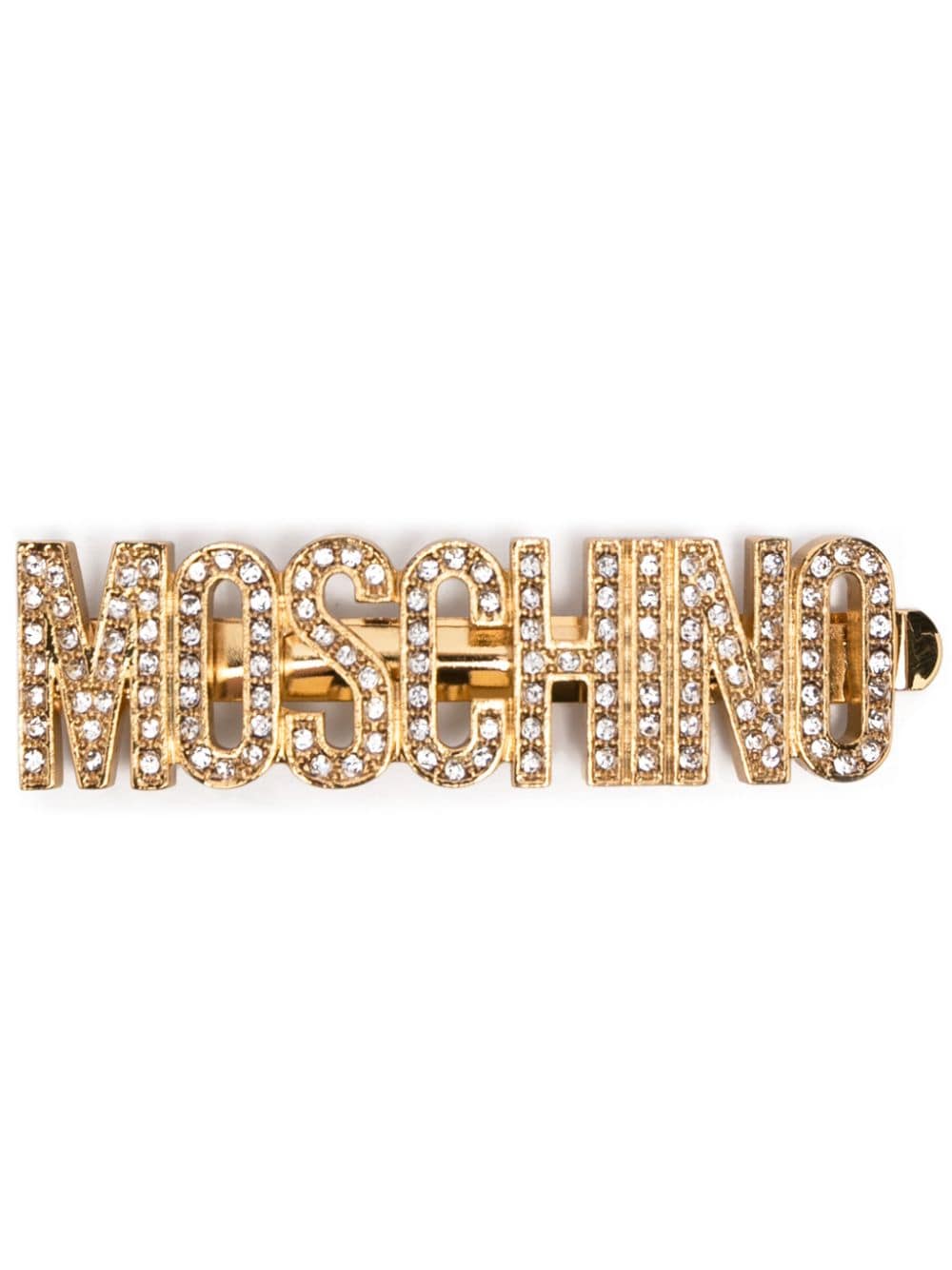 Moschino logo-plaque embellished hair clip - Gold von Moschino
